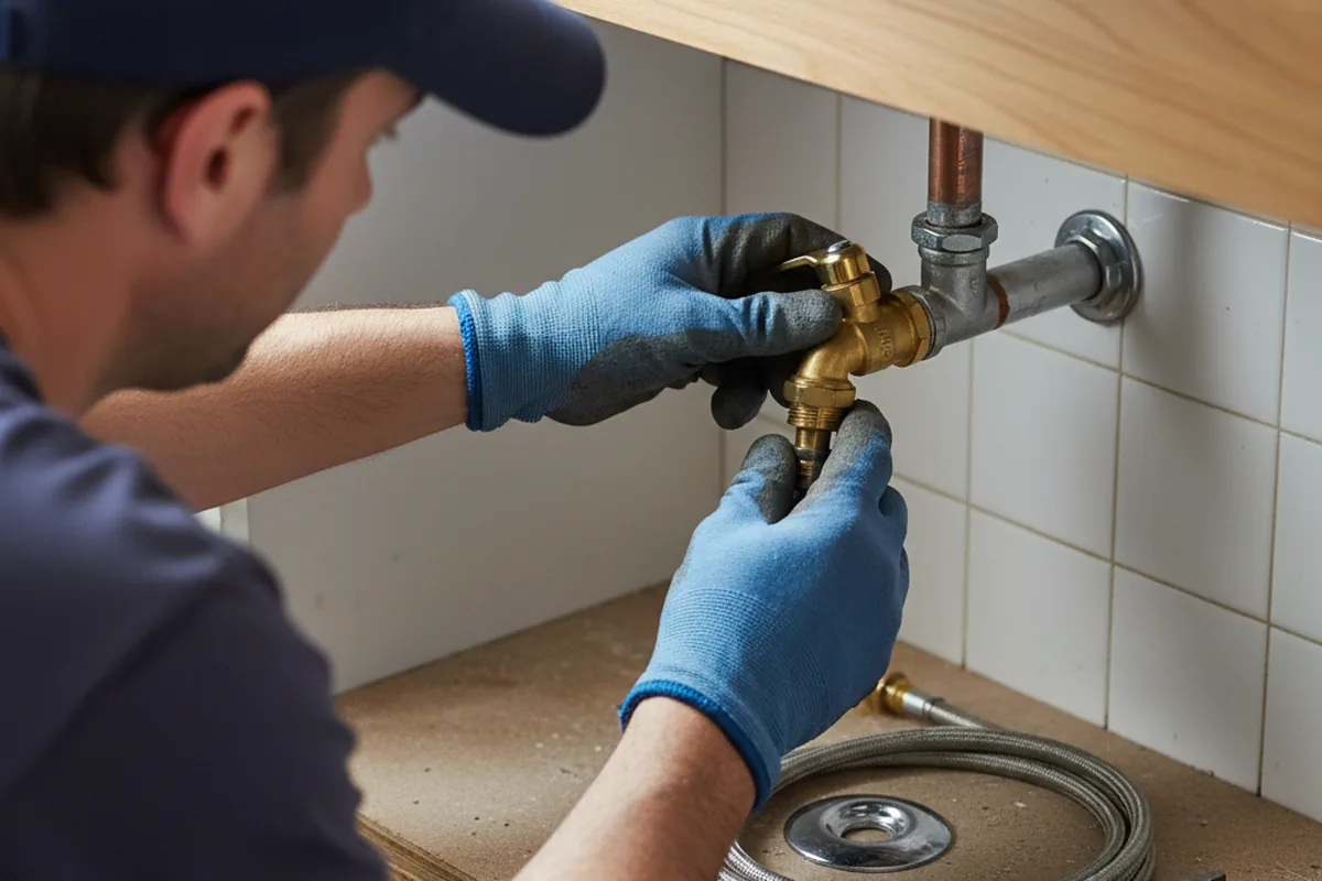 Shutoff valve and fitting work during Emergency Plumbing in Morven